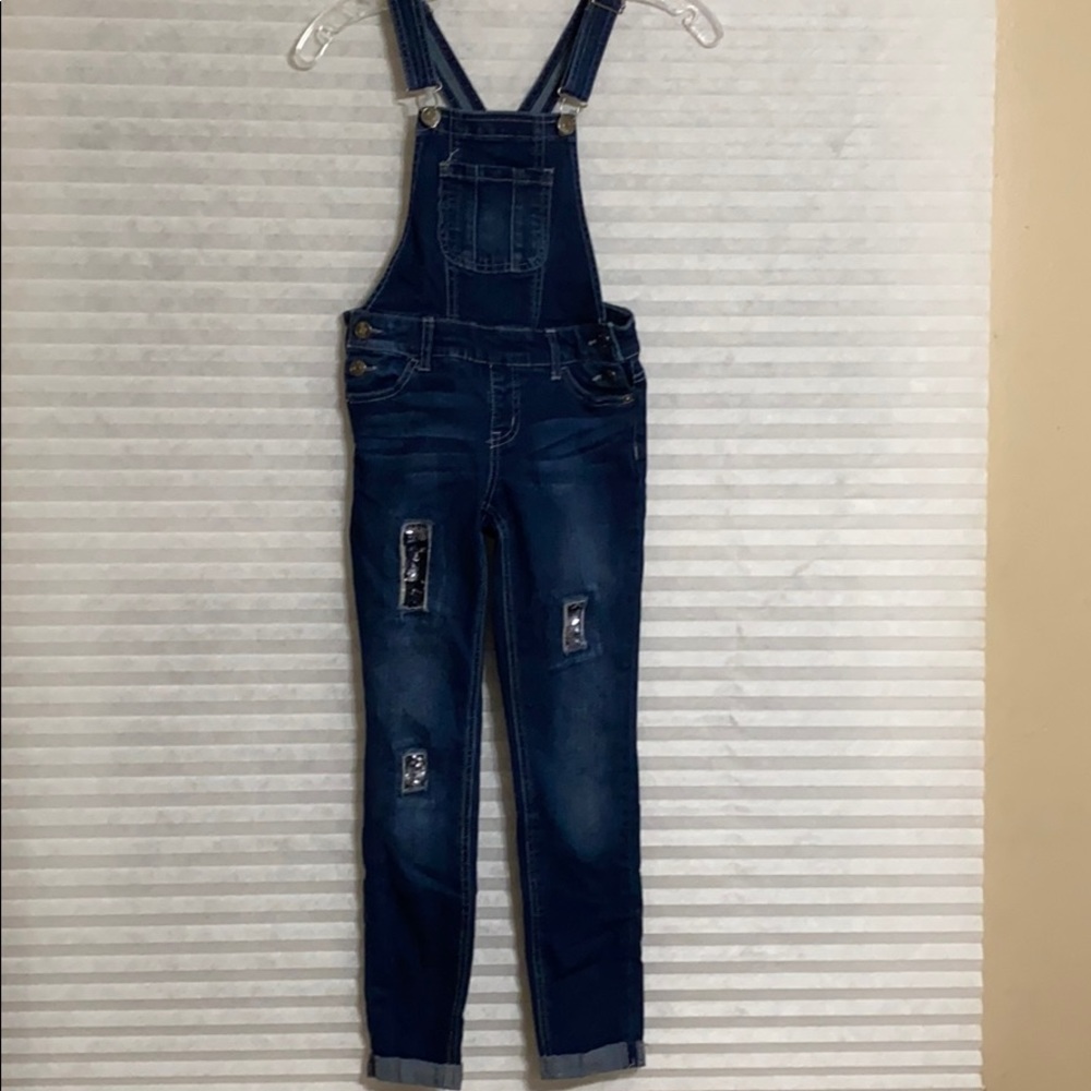 Justice overalls with flip sequence size 8